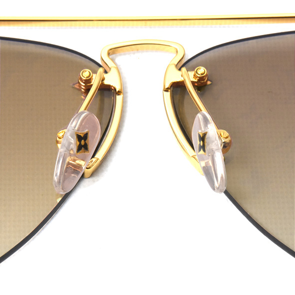 ルイヴィトン サングラス メンズ レディース グリース ゴールド クリアブラウンレンズ Louis Vuitton Z1366E 中古