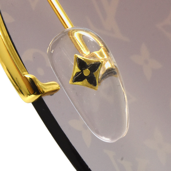 ルイヴィトン サングラス メンズ レディース グリース ゴールド クリアブラウンレンズ Louis Vuitton Z1366E 中古