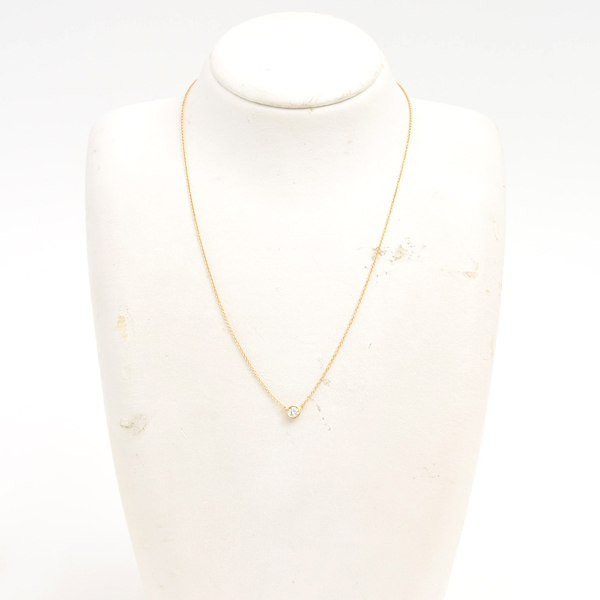 ティファニー ネックレス レディース バイザヤード 1Pダイヤ ネックレス D0.2ct G-VVS2-3Ex ゴールド TIFFANY 750YG 中古
