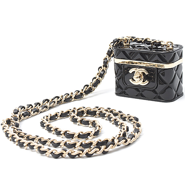 シャネル レディース 小物入れ マトラッセ バニティバッグ型 チェーン付き小物入れ プラスチック ブラック CHANEL B22K 中古