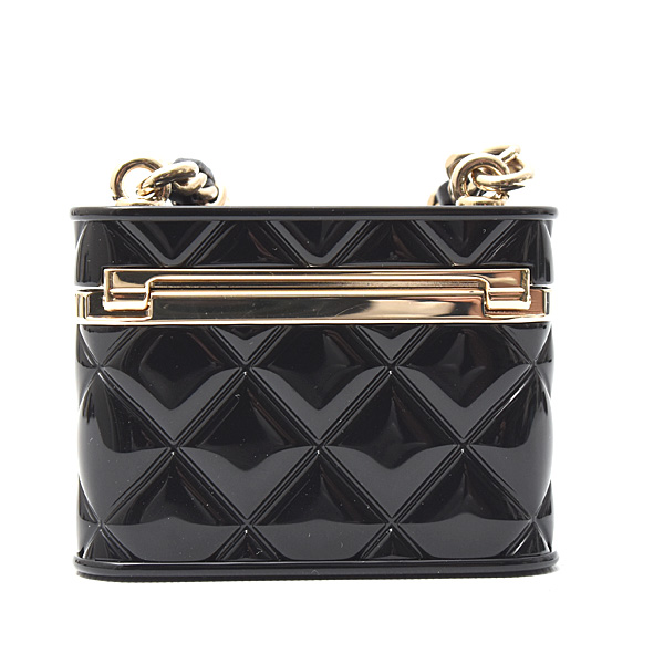 シャネル レディース 小物入れ マトラッセ バニティバッグ型 チェーン付き小物入れ プラスチック ブラック CHANEL B22K 中古