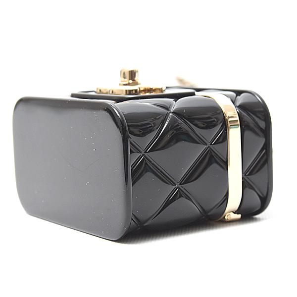 シャネル レディース 小物入れ マトラッセ バニティバッグ型 チェーン付き小物入れ プラスチック ブラック CHANEL B22K 中古