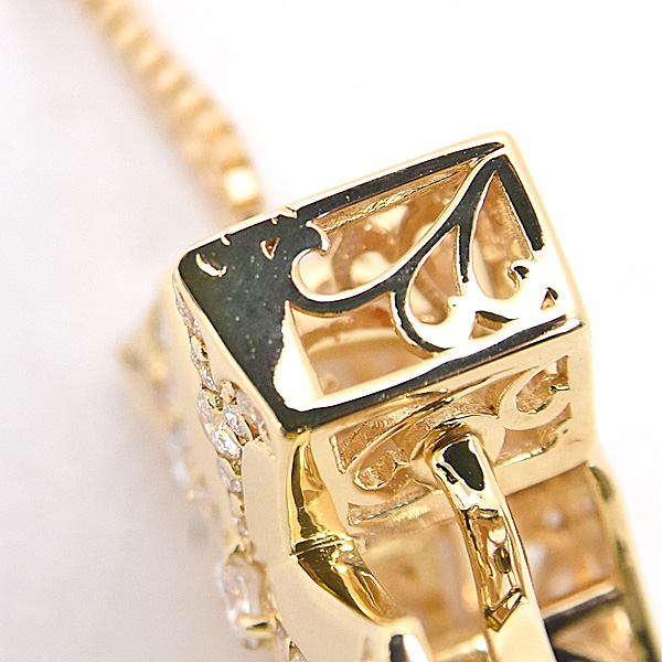 ゆきざき ネックレス メンズ レディース ダブルトップ ペンダントトップ ダイヤ クロス D0.56ct YUKIZAKI W50121.12.6.5 K18YG 中古