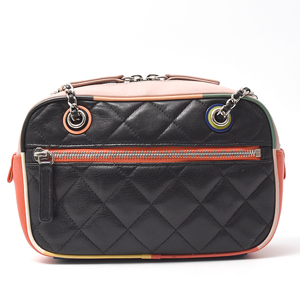 シャネル バッグ レディース マトラッセ チェーンショルダーバッグ 23番台 ラムスキン ブラック×マルチカラー CHANEL 中古