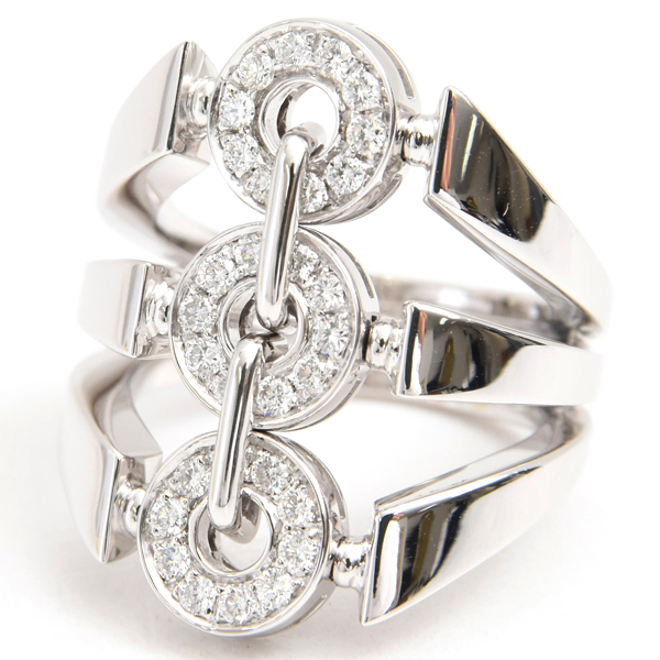 ブルガリ 指輪 レディース アストラーレチェルキ ダイヤ リング 10.5号 ホワイトゴールド BVLGARI 750WG 中古