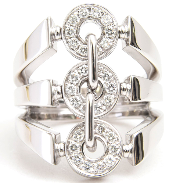 ブルガリ 指輪 レディース アストラーレチェルキ ダイヤ リング 10.5号 ホワイトゴールド BVLGARI 750WG 中古