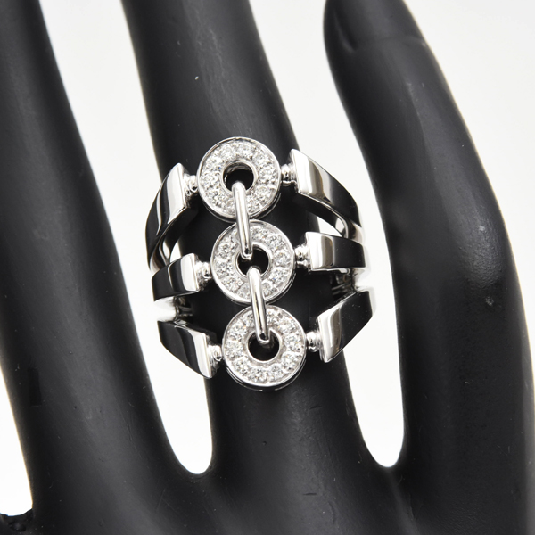ブルガリ 指輪 レディース アストラーレチェルキ ダイヤ リング 10.5号 ホワイトゴールド BVLGARI 750WG 中古