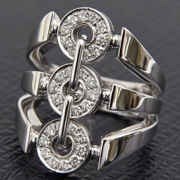 ブルガリ 指輪 レディース アストラーレチェルキ ダイヤ リング 10.5号 ホワイトゴールド BVLGARI 750WG 中古