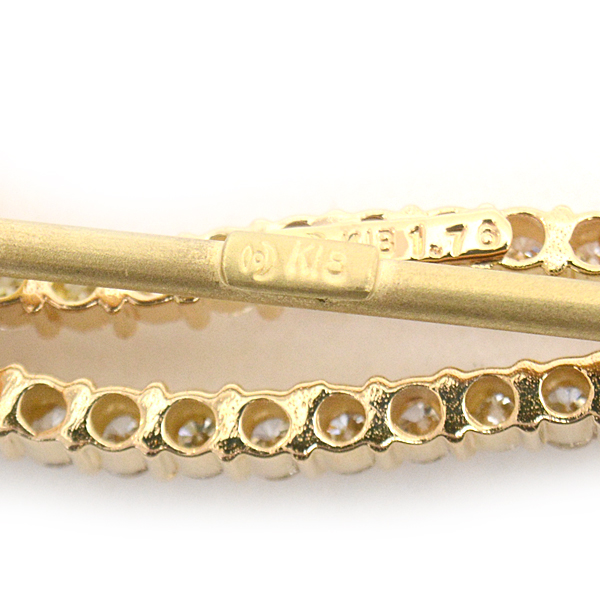 タサキ ブローチ レディース ダイヤ ウェーブデザイン 帯留 D1.76ct 2WAY イエローゴールド TASAKI K18 中古
