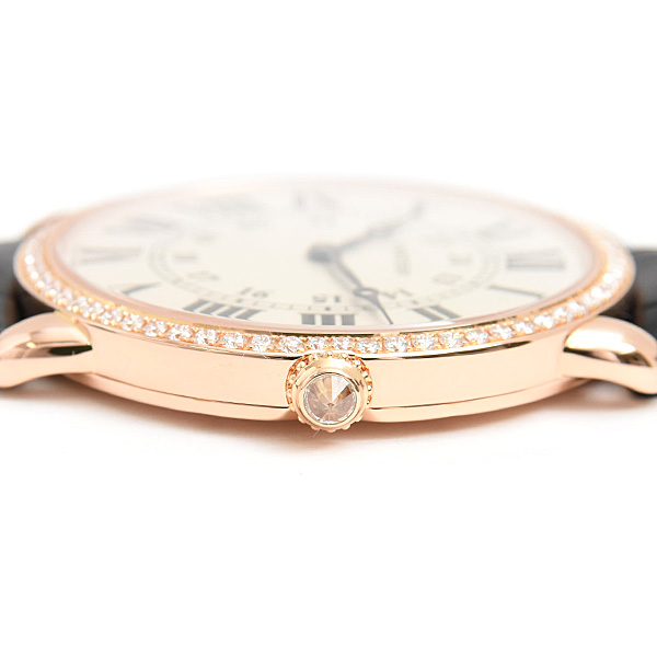 カルティエ 時計 メンズ レディース ロンド ルイ カルティエ LM 純正ダイヤベゼル 手巻 シルバー文字盤 750PG ピンクゴールド Cartier WR000651 中古