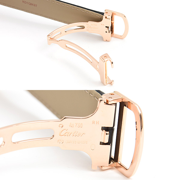 カルティエ 時計 メンズ レディース ロンド ルイ カルティエ LM 純正ダイヤベゼル 手巻 シルバー文字盤 750PG ピンクゴールド Cartier WR000651 中古