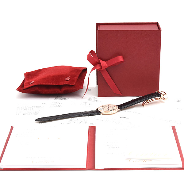 カルティエ 時計 メンズ レディース ロンド ルイ カルティエ LM 純正ダイヤベゼル 手巻 シルバー文字盤 750PG ピンクゴールド Cartier WR000651 中古