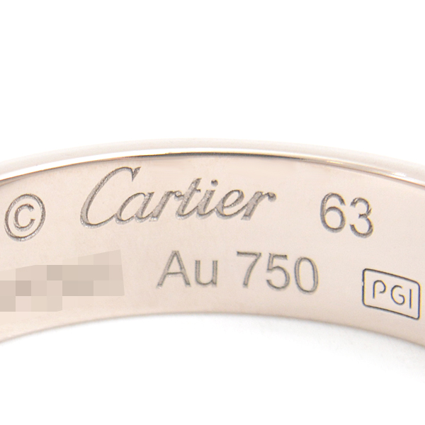 カルティエ 指輪 メンズ ラブリング 63号 実寸22.5号 ホワイトゴールド Cartier 750WG 中古