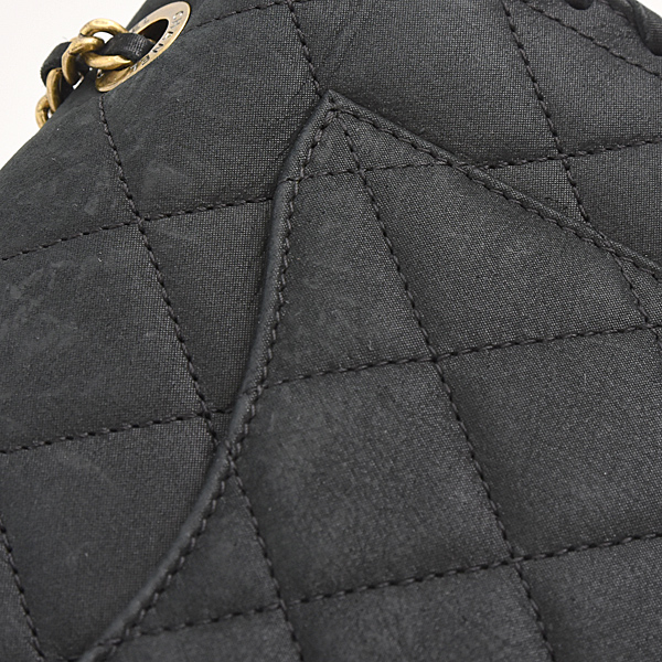 シャネル バッグ レディース マトラッセ チェーンショルダー 編み込み ベルベットカーフ ブラック CHANEL 中古