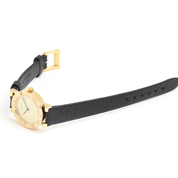 ティファニー 時計 レディース アトラス 電池式 イエローゴールド 18K TIFFANY D288.753 中古