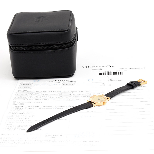 ティファニー 時計 レディース アトラス 電池式 イエローゴールド 18K TIFFANY D288.753 中古