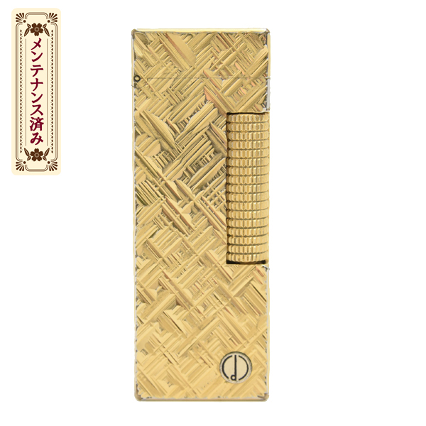 ダンヒル ローラーガスライター モザイクカット ゴールド メンテナンス済み dunhill 中古