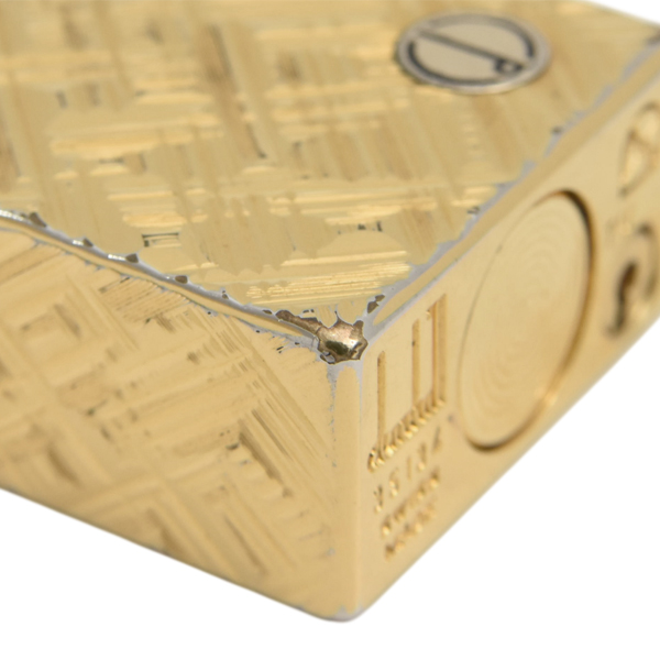 ダンヒル ローラーガスライター モザイクカット ゴールド メンテナンス済み dunhill 中古