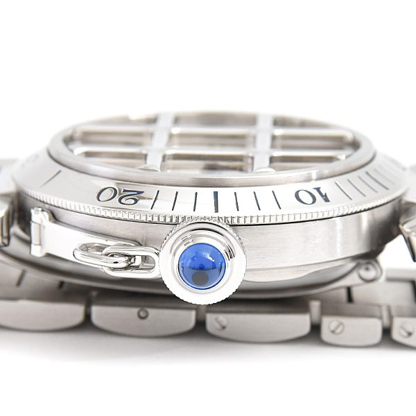 カルティエ 時計 メンズ パシャ グリッド 38mm 自動巻 シルバー文字盤 ステンレス Cartier W31040H3 中古