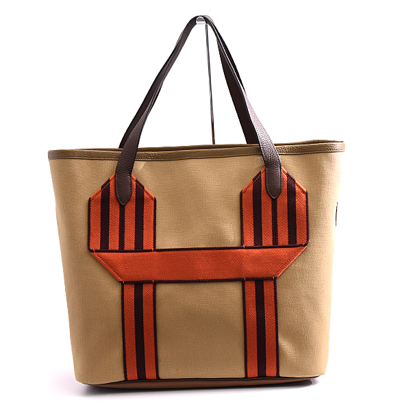 エルメス バッグ レディース メンズ ピュールサングル U刻印 トートバッグ キャンバス ブラウン HERMES 中古