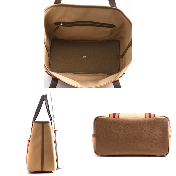 エルメス バッグ レディース メンズ ピュールサングル U刻印 トートバッグ キャンバス ブラウン HERMES 中古