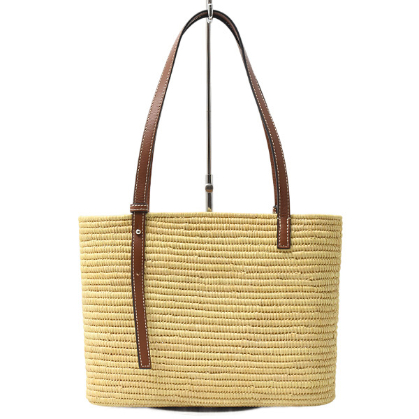 ロエベ バッグ レディース スクエア バスケット スモール カゴバッグ ショルダーバッグ ラフィア LOEWE A223099X02 中古