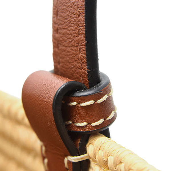 ロエベ バッグ レディース スクエア バスケット スモール カゴバッグ ショルダーバッグ ラフィア LOEWE A223099X02 中古