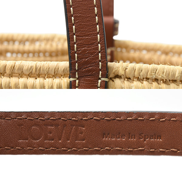 ロエベ バッグ レディース スクエア バスケット スモール カゴバッグ ショルダーバッグ ラフィア LOEWE A223099X02 中古