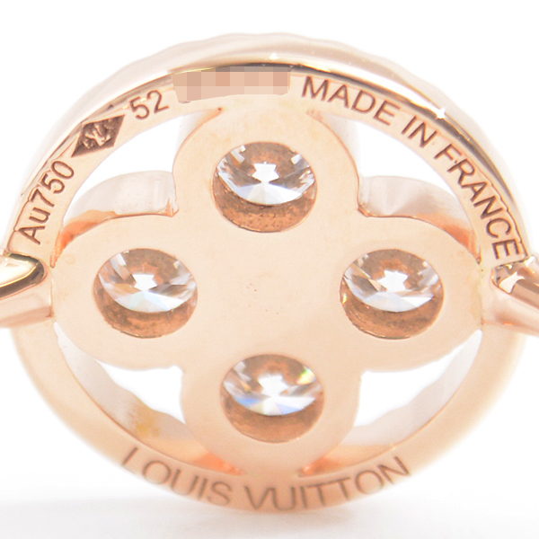 ルイヴィトン 指輪 レディース バーグ サンブロッサム BB ダイヤモンド リング 52号 ピンクゴールド Louis Vuitton 750PG 中古