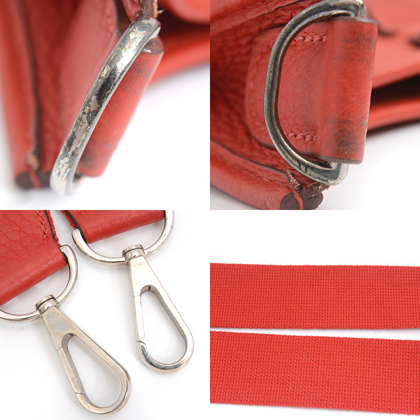 エルメス バッグ レディース メンズ エブリン2 PM ショルダーバッグ □H刻 トリヨン レッド HERMES 中古