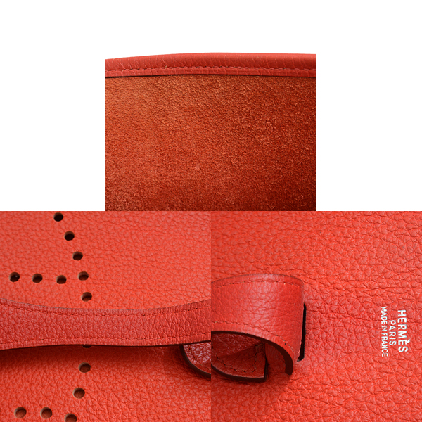 エルメス バッグ レディース メンズ エブリン2 PM ショルダーバッグ □H刻 トリヨン レッド HERMES 中古