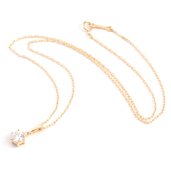 ミキモト ネックレス レディース ダイヤモンド ネックレス 0.540ct イエローゴールド MIKIMOTO K18 中古