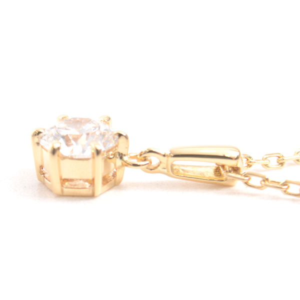 ミキモト ネックレス レディース ダイヤモンド ネックレス 0.540ct イエローゴールド MIKIMOTO K18 中古