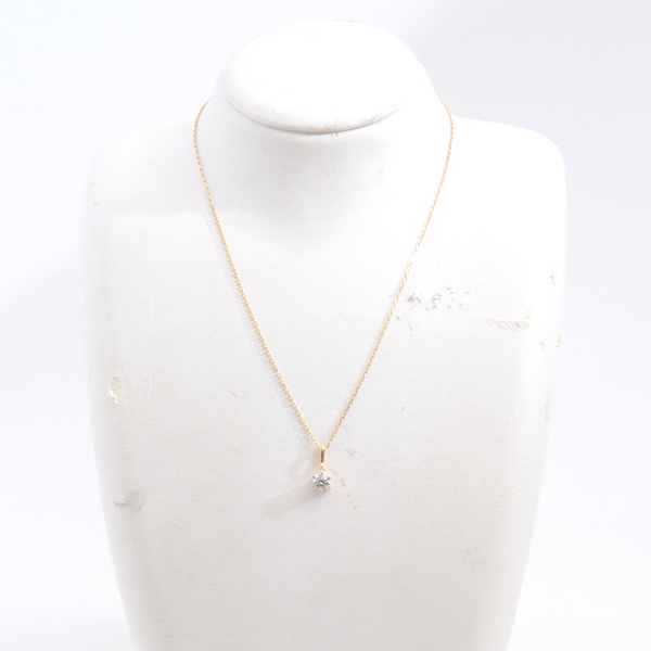ミキモト ネックレス レディース ダイヤモンド ネックレス 0.540ct イエローゴールド MIKIMOTO K18 中古