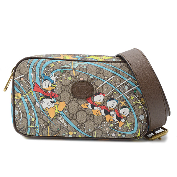 グッチ バッグ レディース メンズ GGスプリーム ディズニーコラボ ドナルドダッグ ボディバッグ GUCCI 602695 中古