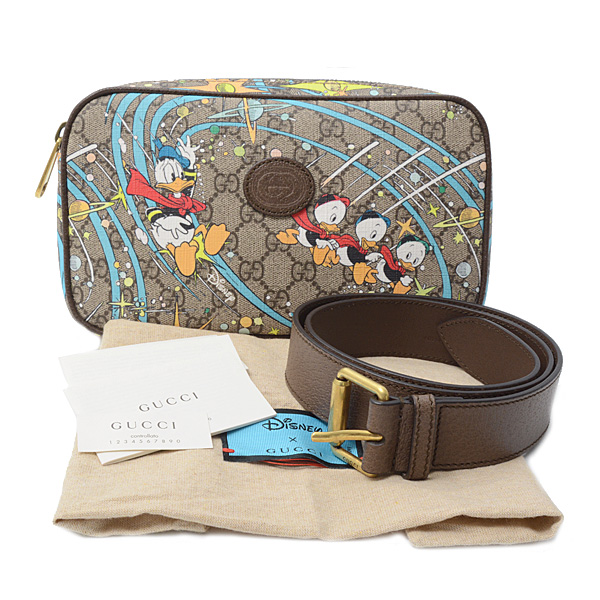 グッチ バッグ レディース メンズ GGスプリーム ディズニーコラボ ドナルドダッグ ボディバッグ GUCCI 602695 中古