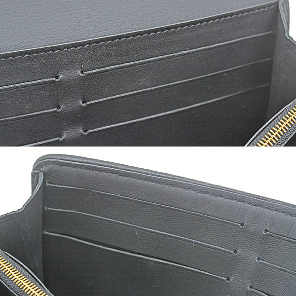 ルイヴィトン 財布 レディース ポルトフォイユカプシーヌ 長財布 キャンバス×レザー アイボリー×ブラック Louis Vuitton M81305 中古