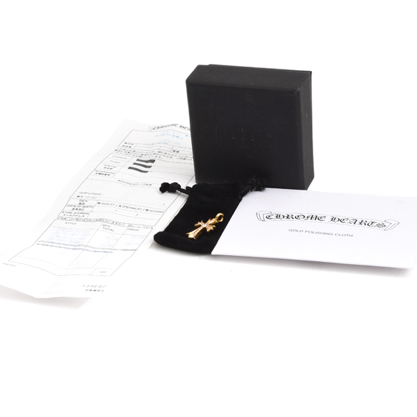 クロムハーツ ペンダント メンズ タイニーファット クロス パヴェダイヤモンド ペンダント トップ イエローゴールド CHROME HEARTS 22KYG 中古