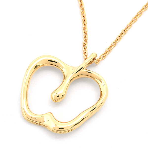 ティファニー ネックレス レディース アップル ペンダント 林檎 リンゴ イエローゴールド 750YG K18 TIFFANY 中古