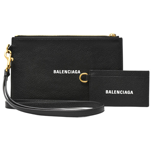 バレンシアガ バッグ レディース メンズ キャッシュポーチ カードケース ショルダー レザー ブラック BALENCIAGA 659783 未使用展示品