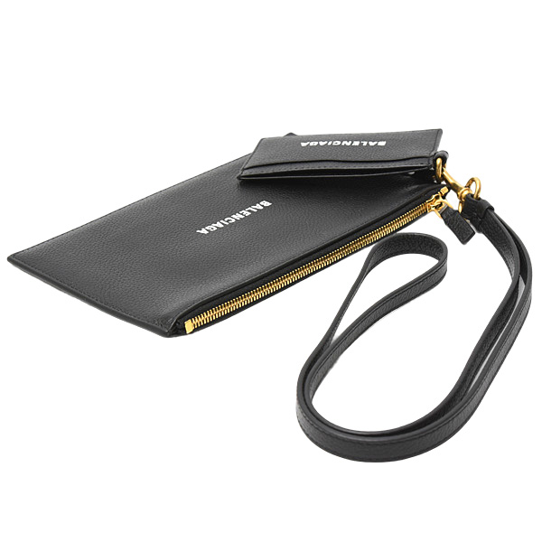 バレンシアガ バッグ レディース メンズ キャッシュポーチ カードケース ショルダー レザー ブラック BALENCIAGA 659783 未使用展示品