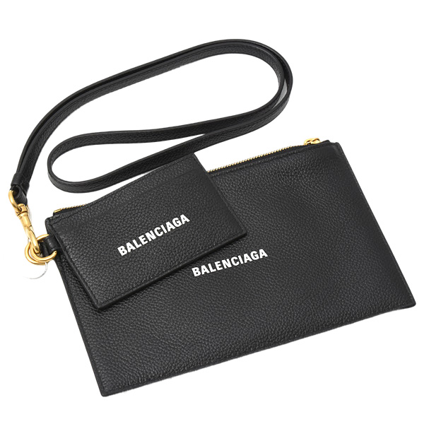 バレンシアガ バッグ レディース メンズ キャッシュポーチ カードケース ショルダー レザー ブラック BALENCIAGA 659783 未使用展示品