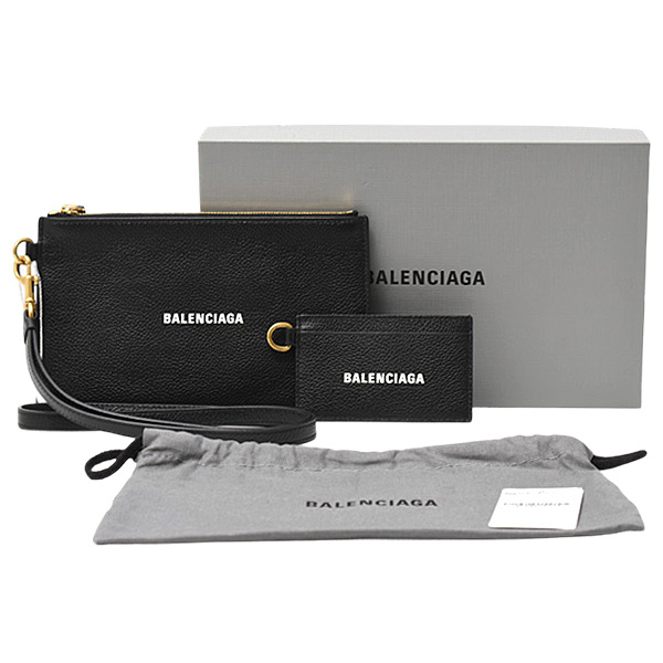 バレンシアガ バッグ レディース メンズ キャッシュポーチ カードケース ショルダー レザー ブラック BALENCIAGA 659783 未使用展示品