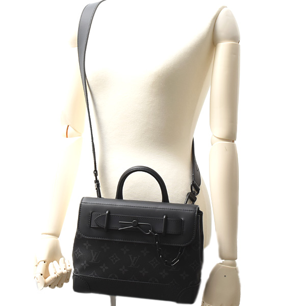 ルイヴィトン バッグ メンズ スティーマー PM ショルダーバッグ ハンドバッグ モノグラムエクリプス Louis Vuitton M46953 中古