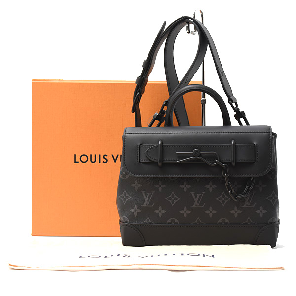 ルイヴィトン バッグ メンズ スティーマー PM ショルダーバッグ ハンドバッグ モノグラムエクリプス Louis Vuitton M46953 中古