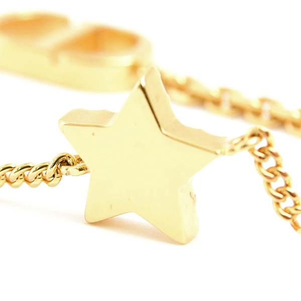 クリスチャンディオール ブレス レディース 2連 PETIT CD ダブル ブレスレット スター クリアストーン ゴールド Christian Dior GP 中古