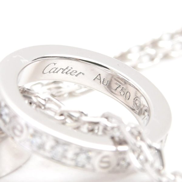 カルティエ ネックレス レディース ラブ スリーフープ ダイヤ ネックレス ゴールド セラミック Cartier 750WG×CE 中古