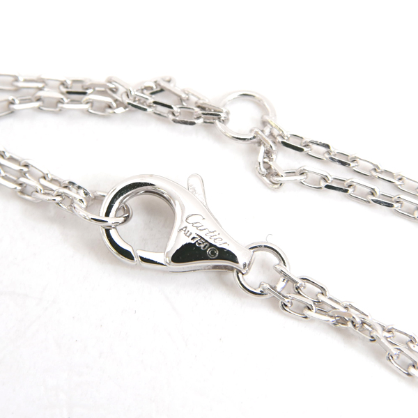 カルティエ ネックレス レディース ラブ スリーフープ ダイヤ ネックレス ゴールド セラミック Cartier 750WG×CE 中古