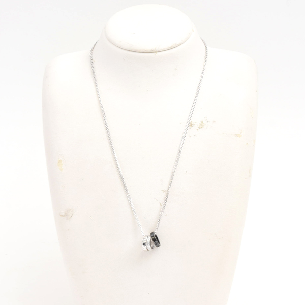 カルティエ ネックレス レディース ラブ スリーフープ ダイヤ ネックレス ゴールド セラミック Cartier 750WG×CE 中古