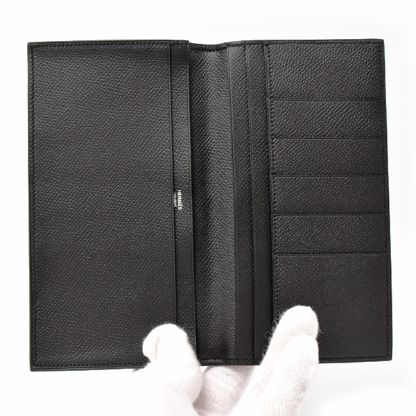 エルメス 財布 メンズ MC2 フレミング 長財布 二つ折り エプソン ブラック D刻印 HERMES 中古